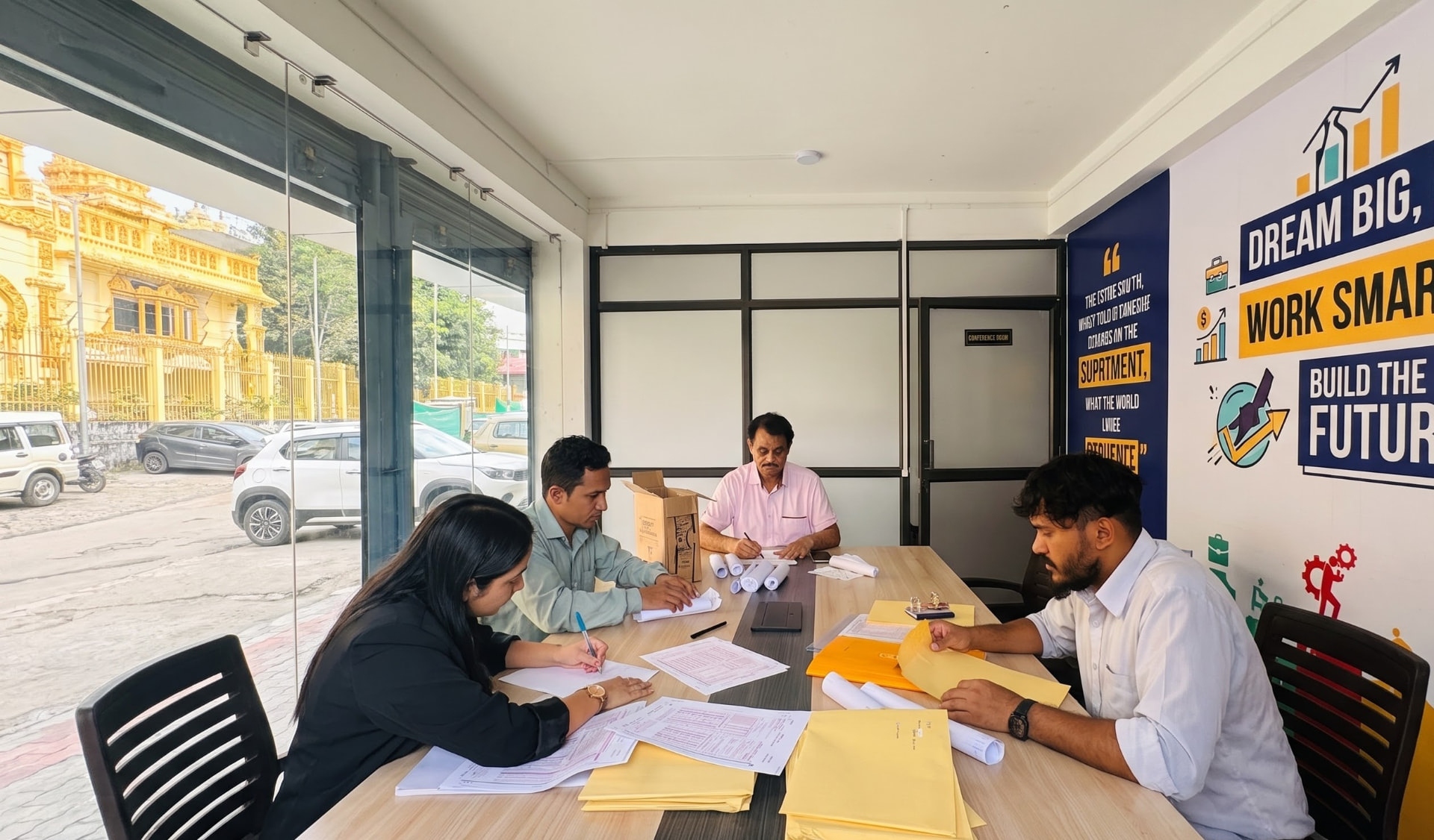 Admission team reviewing student applications