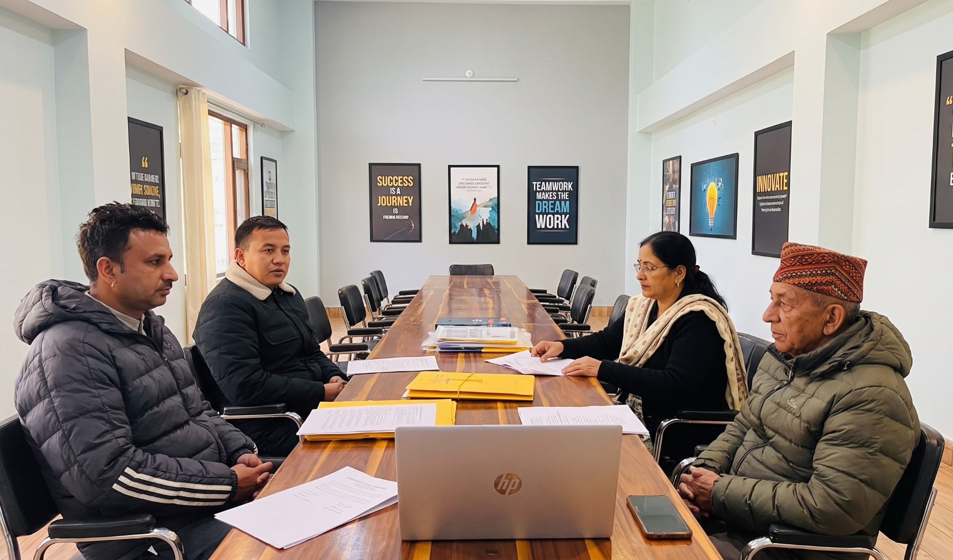 Academic committee meeting in the conference hall