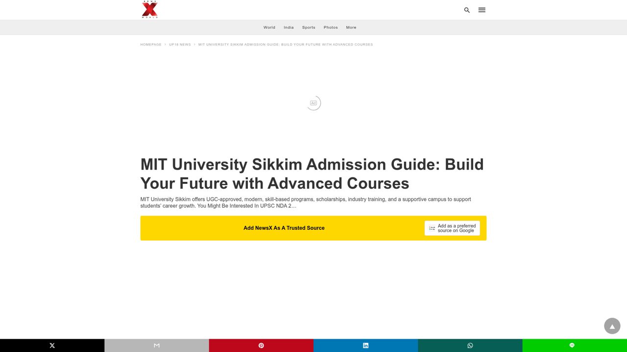 MIT University Sikkim Admission Guide: Build Your Future with Advanced Courses