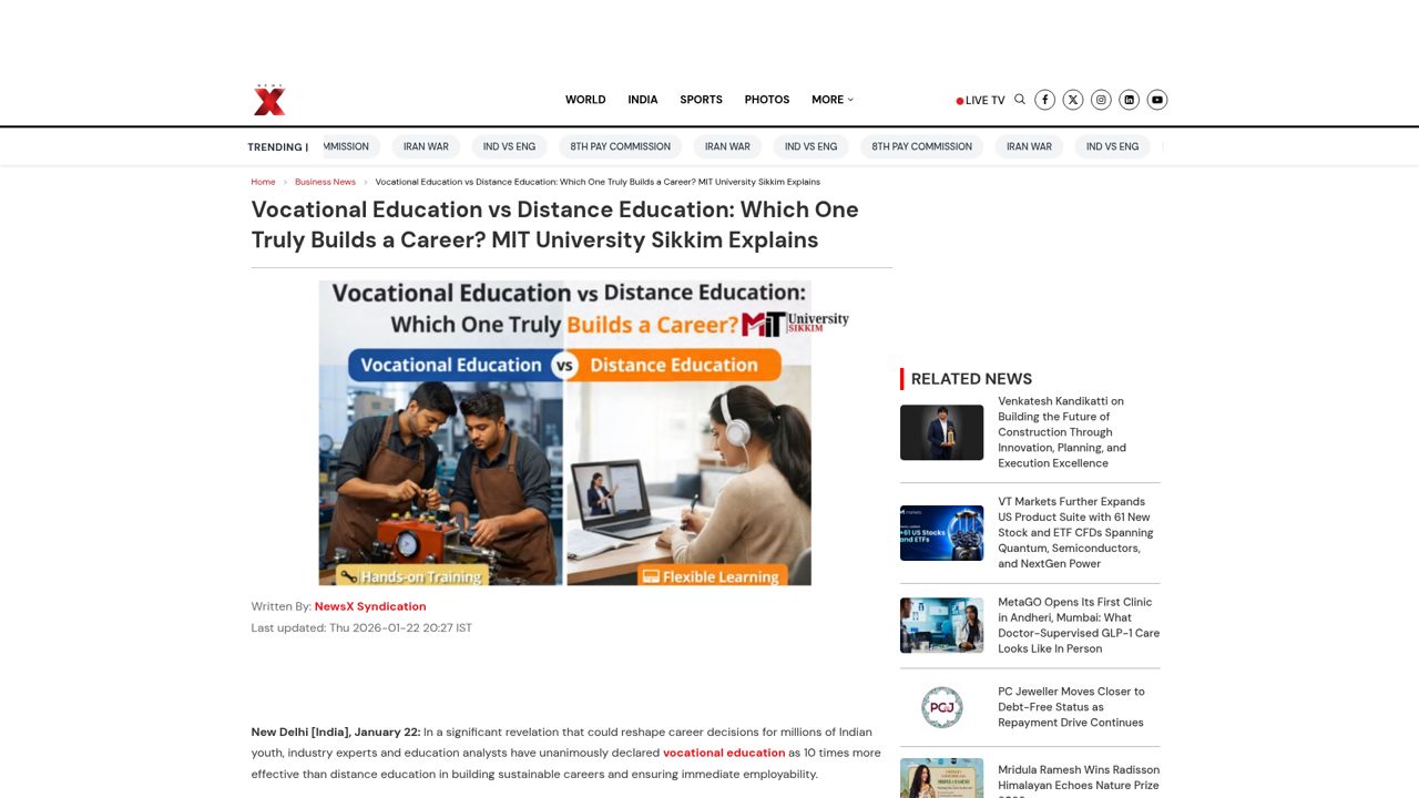Vocational Education vs Distance Education: Which One Truly Builds a Career? MIT University Sikkim Explains