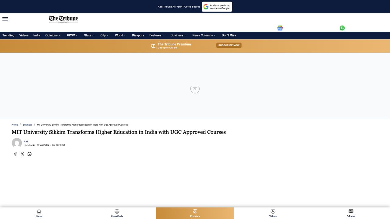 MIT University Sikkim Transforms Higher Education in India with UGC-Approved Courses